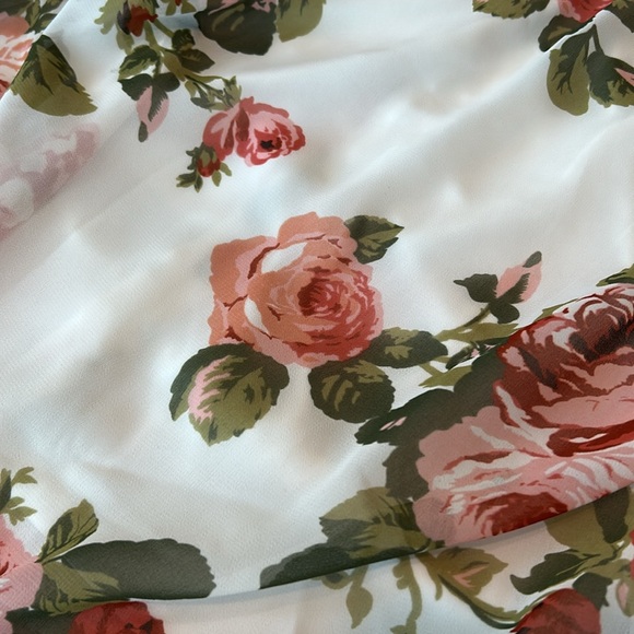 Show Me Your Mumu Kylie Mini Slip Dress Floral Rose White/Pink Spaghetti Strap S - Picture 8 of 9